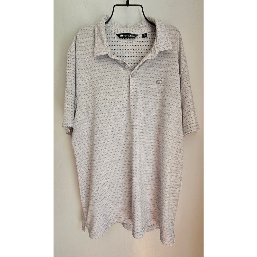 Travis Mathews Button Polo, Dark & Light Dots, Golf, Short Sleeve, Mens Sz XL